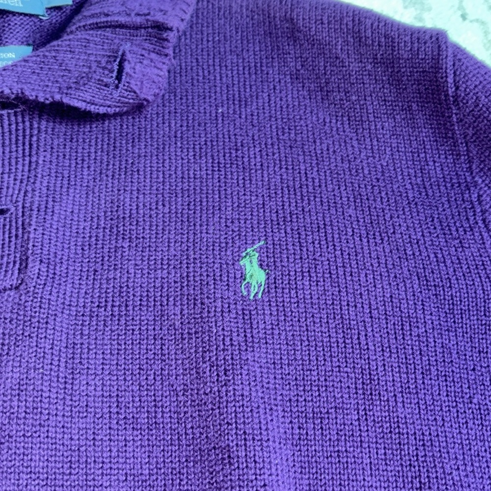 Ralph Lauren Deep Purple Knit Sweater size xl - Picture 3 of 6